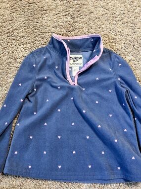 OshKosh B'gosh Navy Pullover with Pink Heart Trim